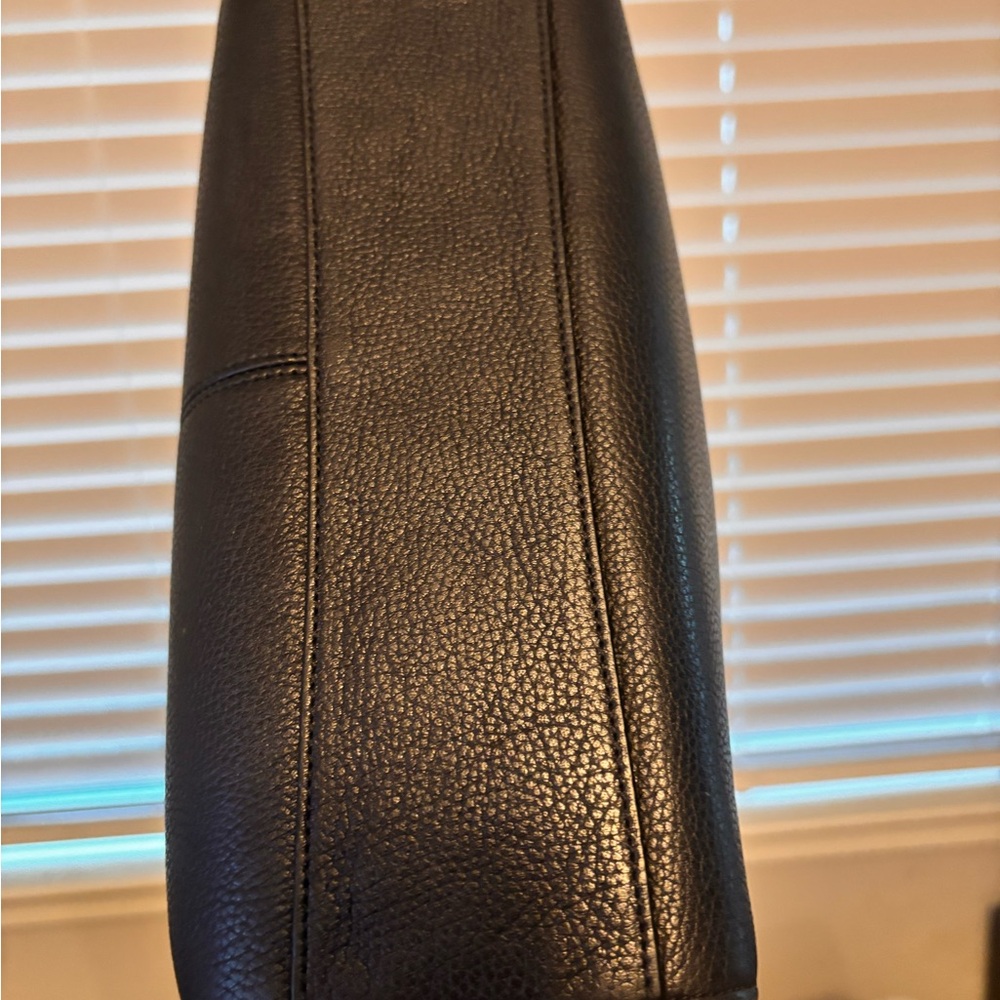 COACH Chain Prairie Black Pebbled Leather & Suede Satchel EUC - Picture 10 of 15